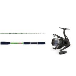 Combo Tip Run Caña Warrior, Carrete Vigor y Nylon